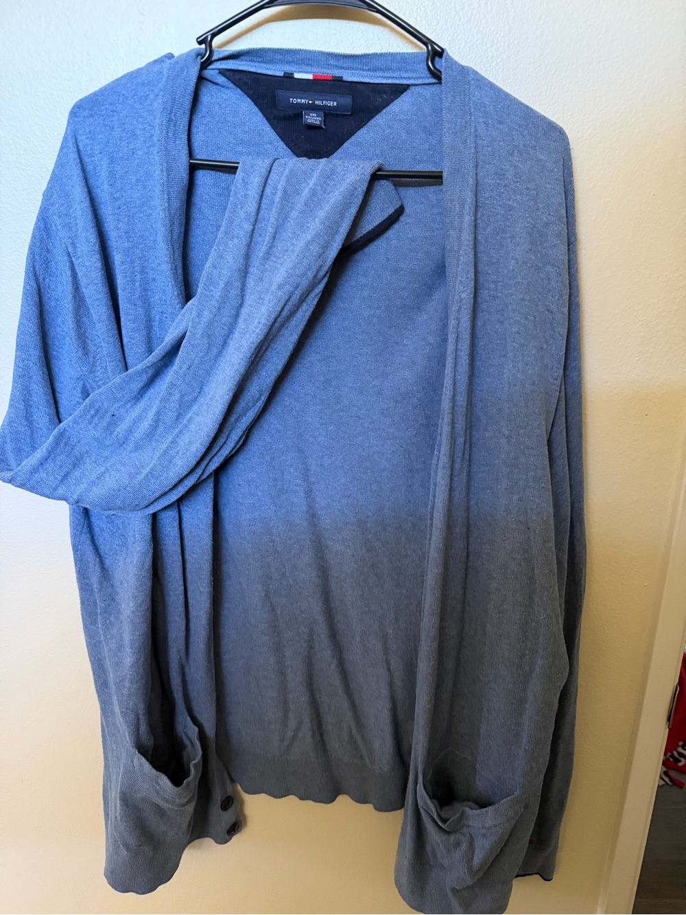 Tommy Hilfiger Men's Blue Open-Front Cardigan